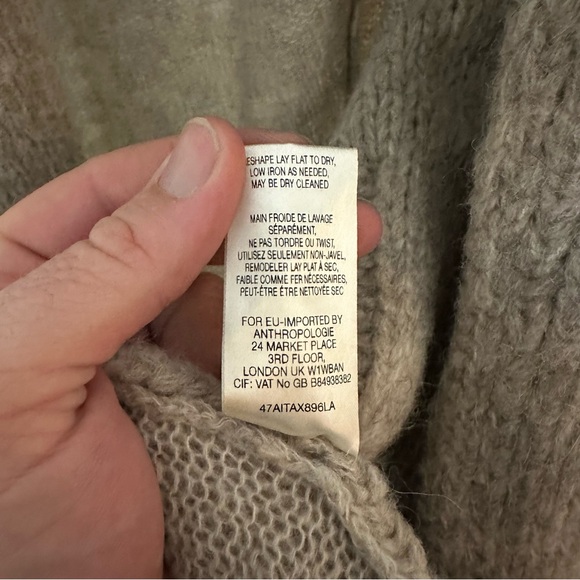 Moth by Anthropologie alpaca wool cardigan, beige color, size medium. - Picture 6 of 6